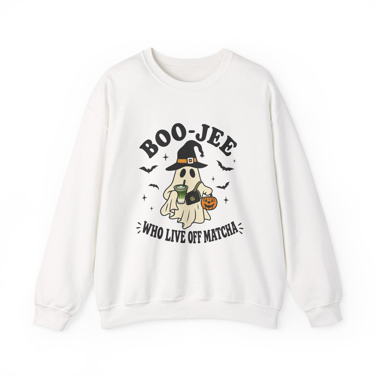 Matcha Ghost Sweatshirt — “Boo-Jee Who Live Off Matcha” Halloween Pullover