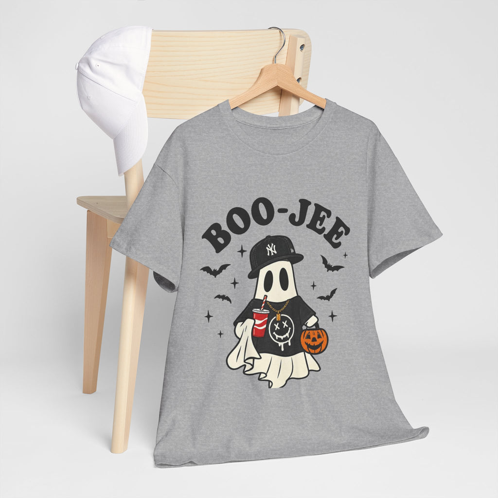 Ghost Trick Halloween Tee — “Boo- Jee” Cute Ghost Candy Bucket T‑Shirt