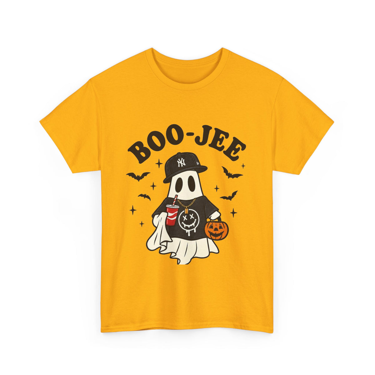 Ghost Trick Halloween Tee — “Boo- Jee” Cute Ghost Candy Bucket T‑Shirt