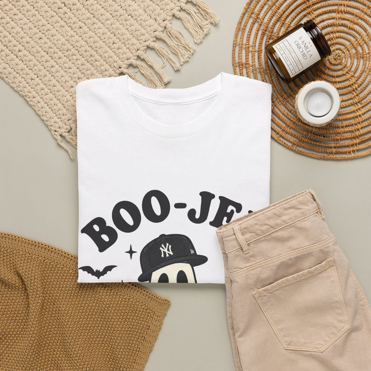 Ghost Trick Halloween Tee — “Boo- Jee” Cute Ghost Candy Bucket T‑Shirt