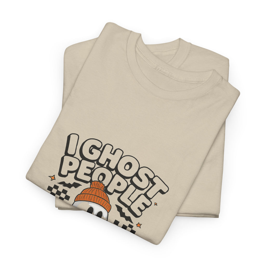 I Ghost People All Year Round T-Shirt — Cute Ghost Graphic Tee for Halloween & Everyday