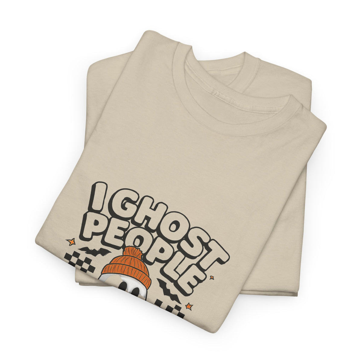 I Ghost People All Year Round T-Shirt — Cute Ghost Graphic Tee for Halloween & Everyday