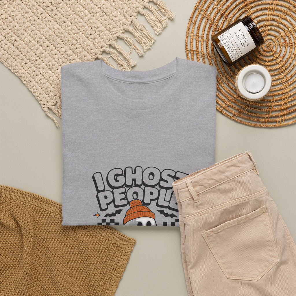 I Ghost People All Year Round T-Shirt — Cute Ghost Graphic Tee for Halloween & Everyday