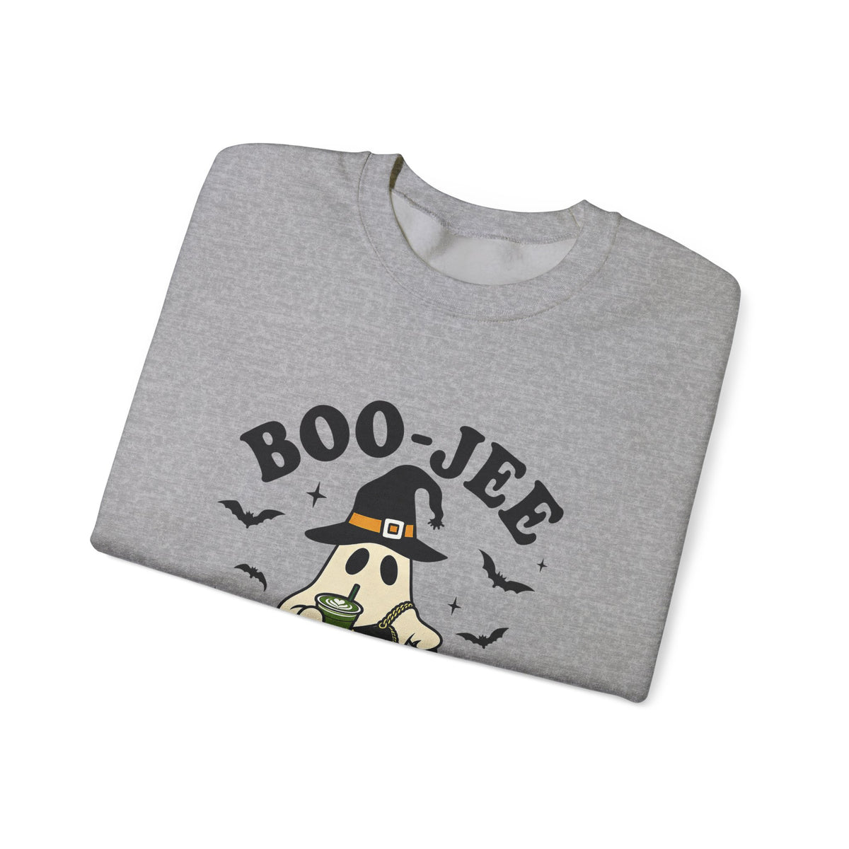 Sweatshirt — "Boo-Jeer" Matcha Ghost Halloween Crewneck