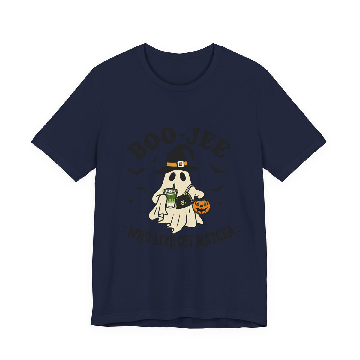 Boo-Jeē Matcha Ghost Tee — "Who Live Off Matcha" Halloween Shirt