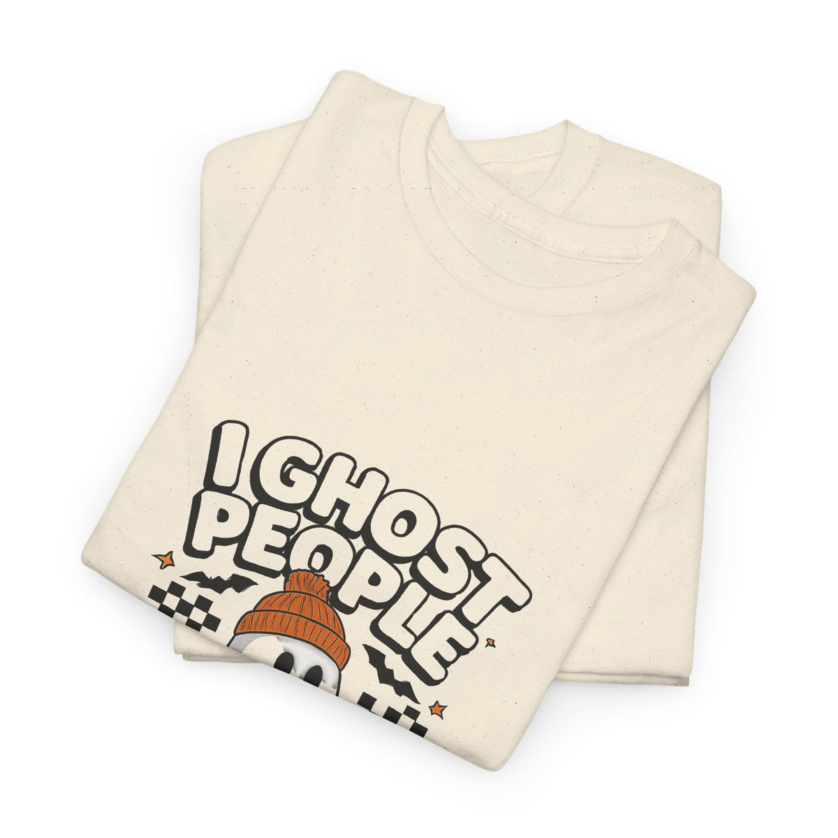 I Ghost People All Year Round T-Shirt — Cute Ghost Graphic Tee for Halloween & Everyday