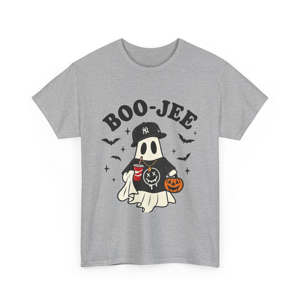 Ghost Trick Halloween Tee — “Boo- Jee” Cute Ghost Candy Bucket T‑Shirt