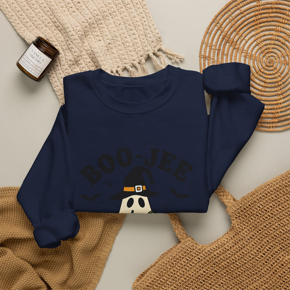 Sweatshirt — "Boo-Jeer" Matcha Ghost Halloween Crewneck