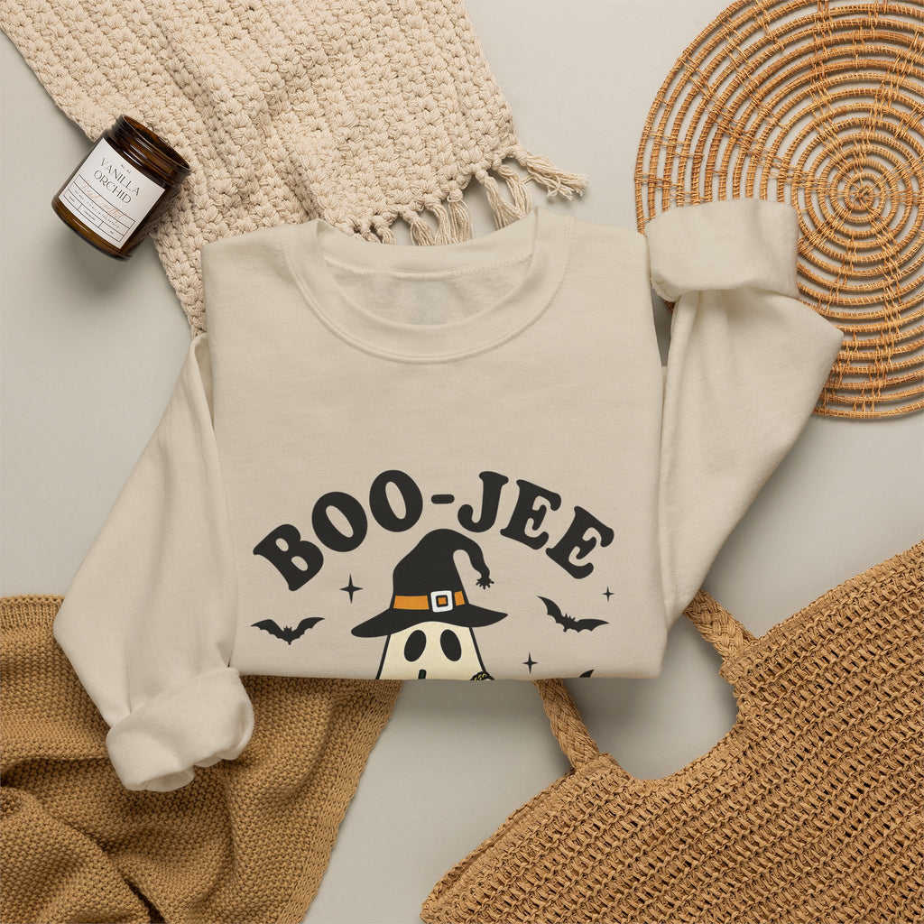 Sweatshirt — "Boo-Jeer" Matcha Ghost Halloween Crewneck