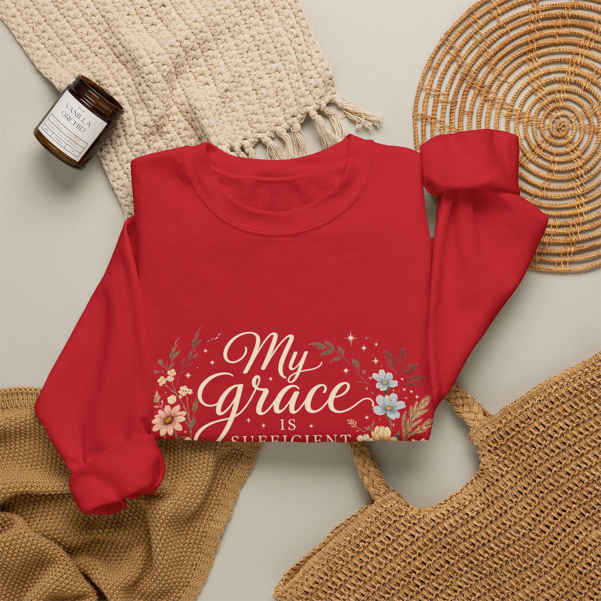 My Grace Is Sufficient For You Floral Crewneck Sweatshirt