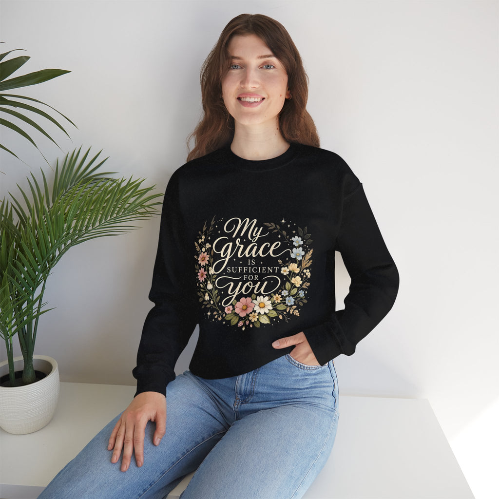 My Grace Is Sufficient For You Floral Crewneck Sweatshirt