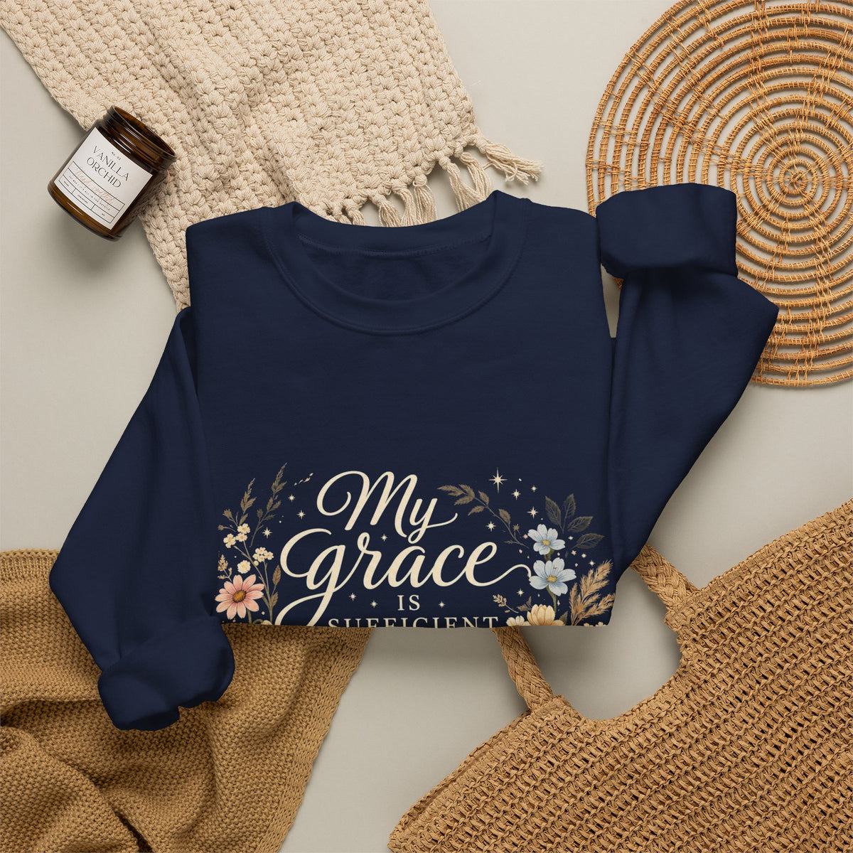 My Grace Is Sufficient For You Floral Crewneck Sweatshirt
