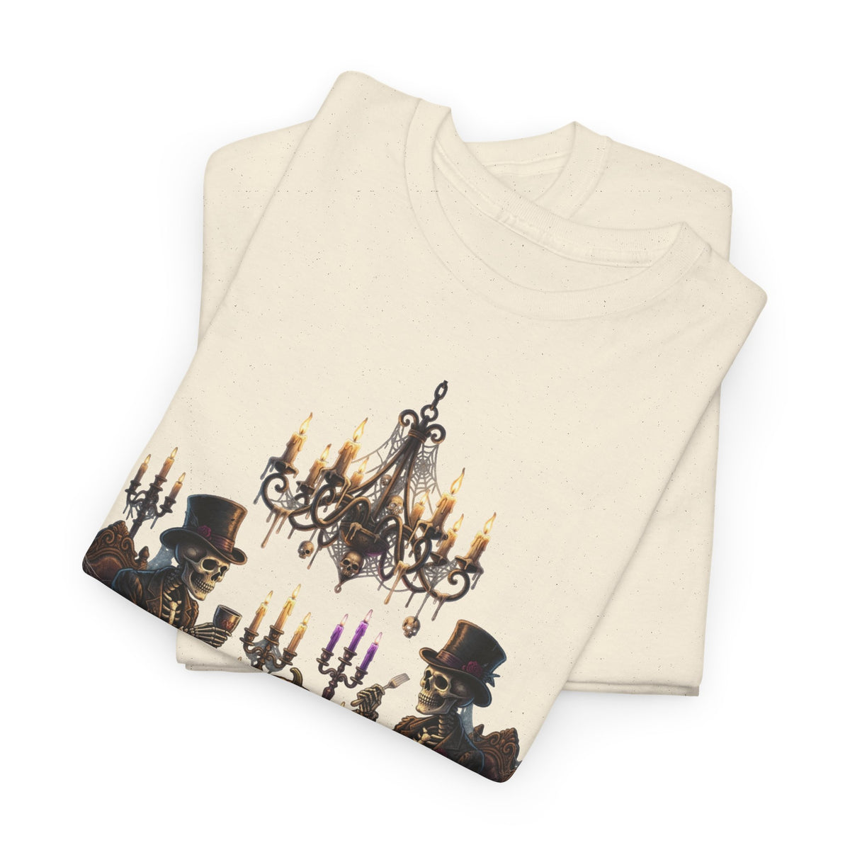 Halloween Gothic Dinner T‑Shirt — Spooky Candlelit Pumpkin Feast Tee