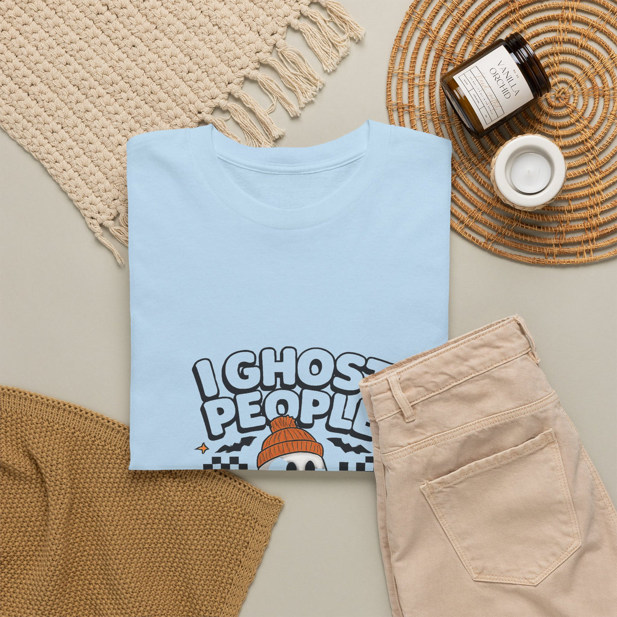 I Ghost People All Year Round T-Shirt — Cute Ghost Graphic Tee for Halloween & Everyday
