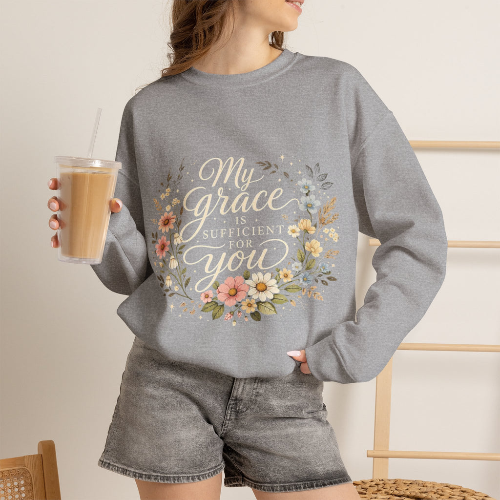 My Grace Is Sufficient For You Floral Crewneck Sweatshirt