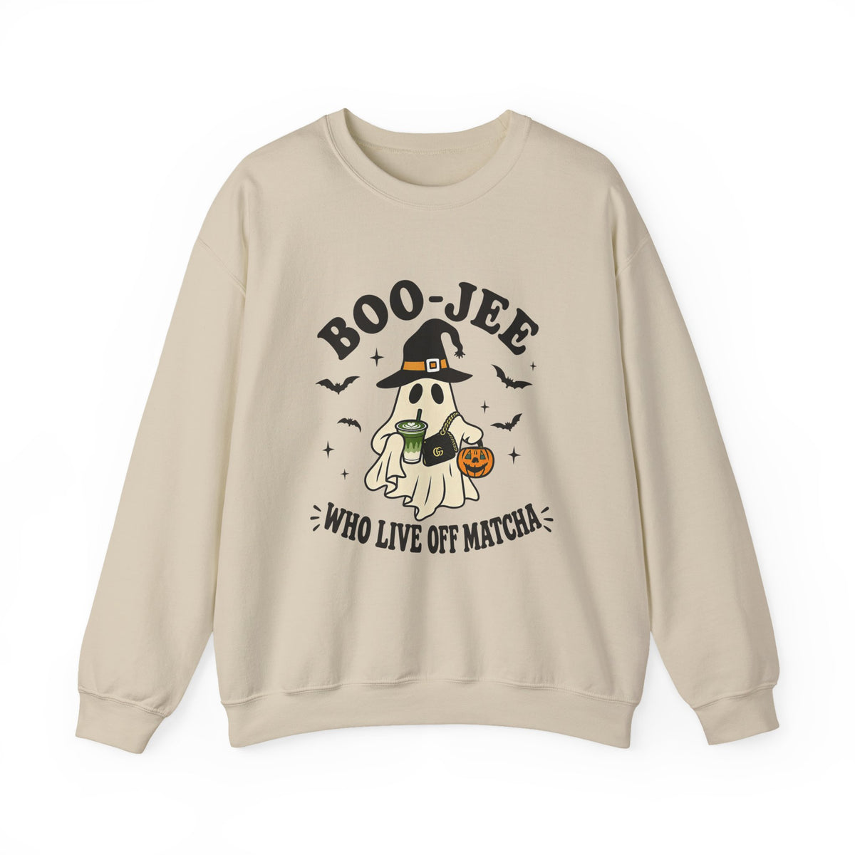 Matcha Ghost Sweatshirt — “Boo-Jee Who Live Off Matcha” Halloween Pullover