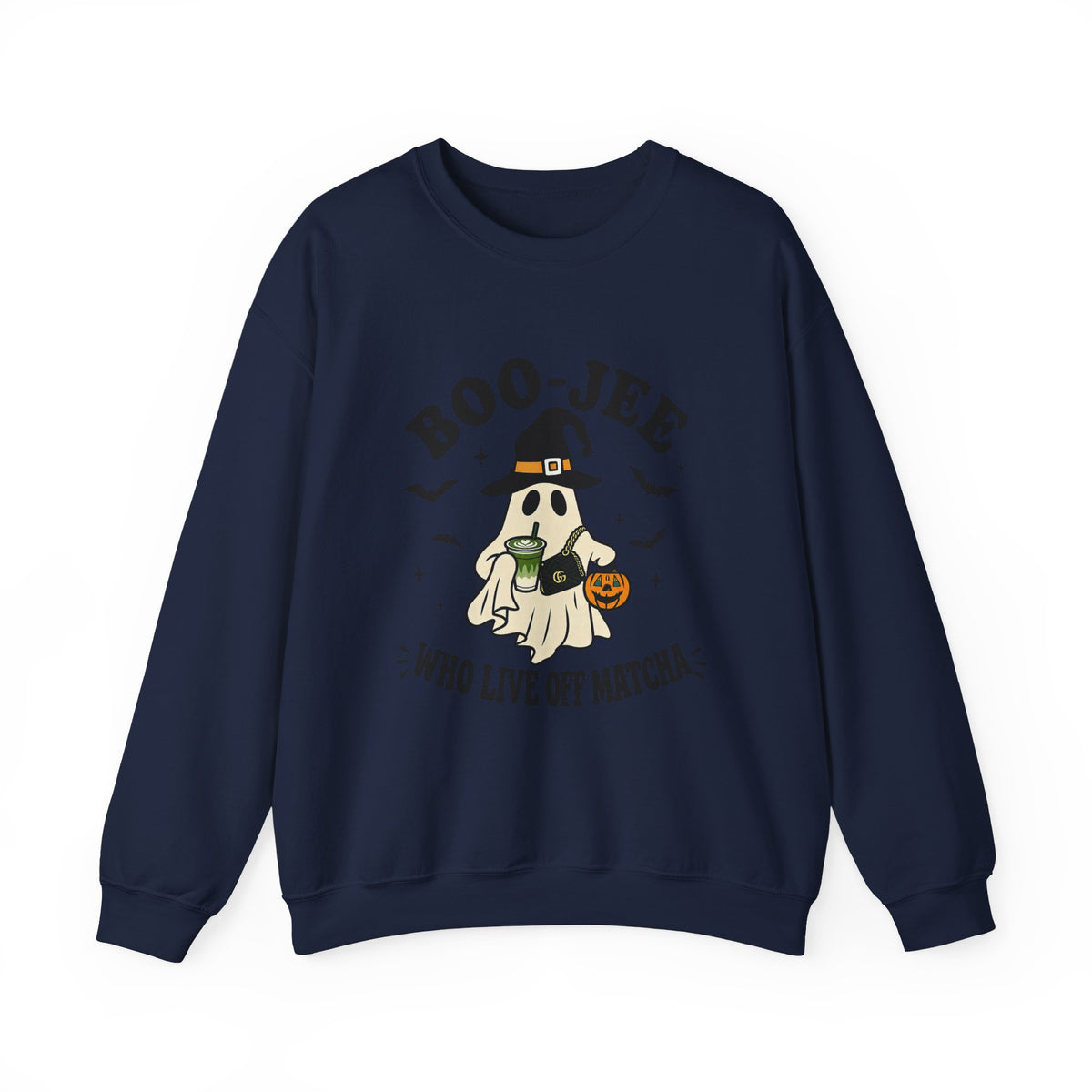 Sweatshirt — "Boo-Jeer" Matcha Ghost Halloween Crewneck