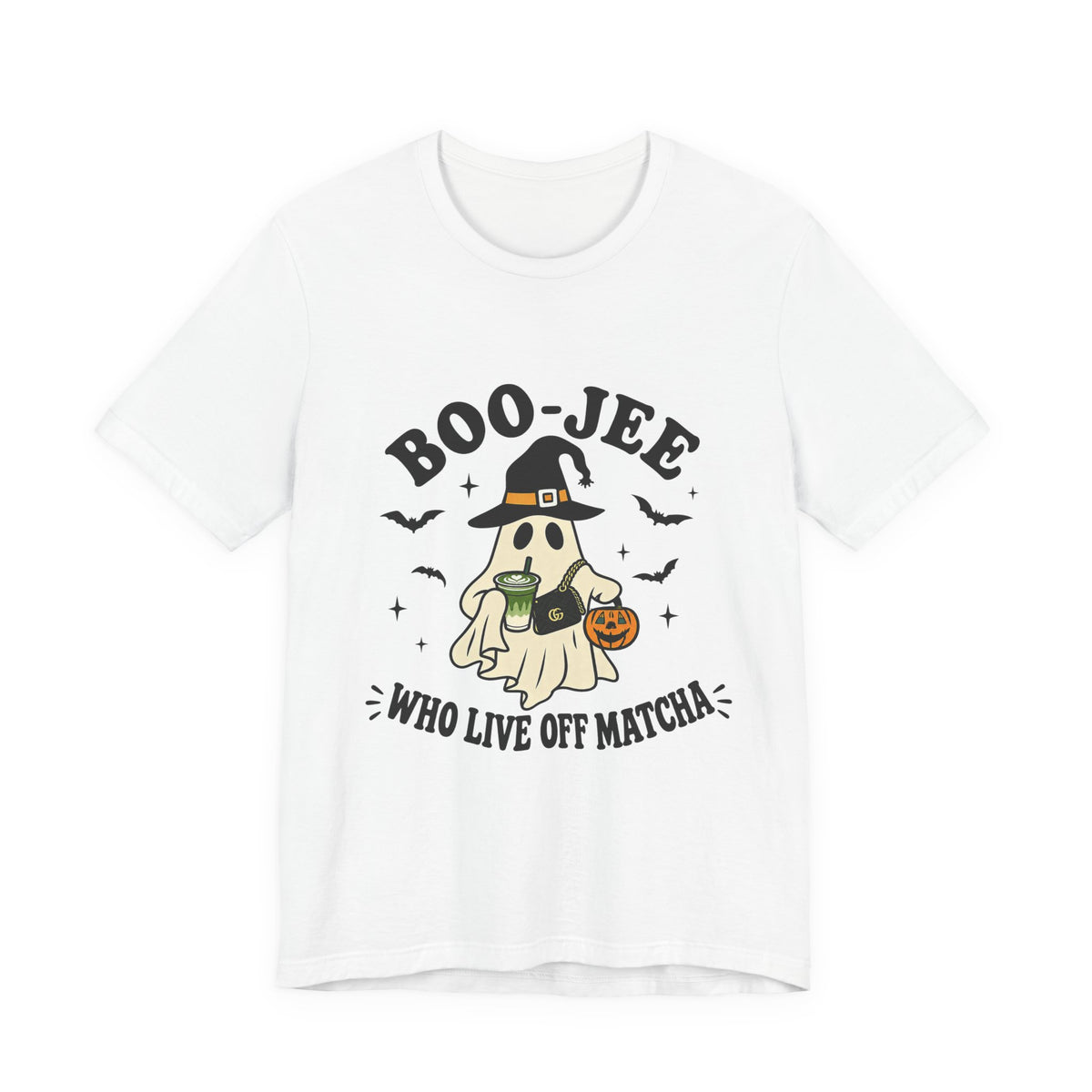 Boo-Jeē Matcha Ghost Tee — "Who Live Off Matcha" Halloween Shirt