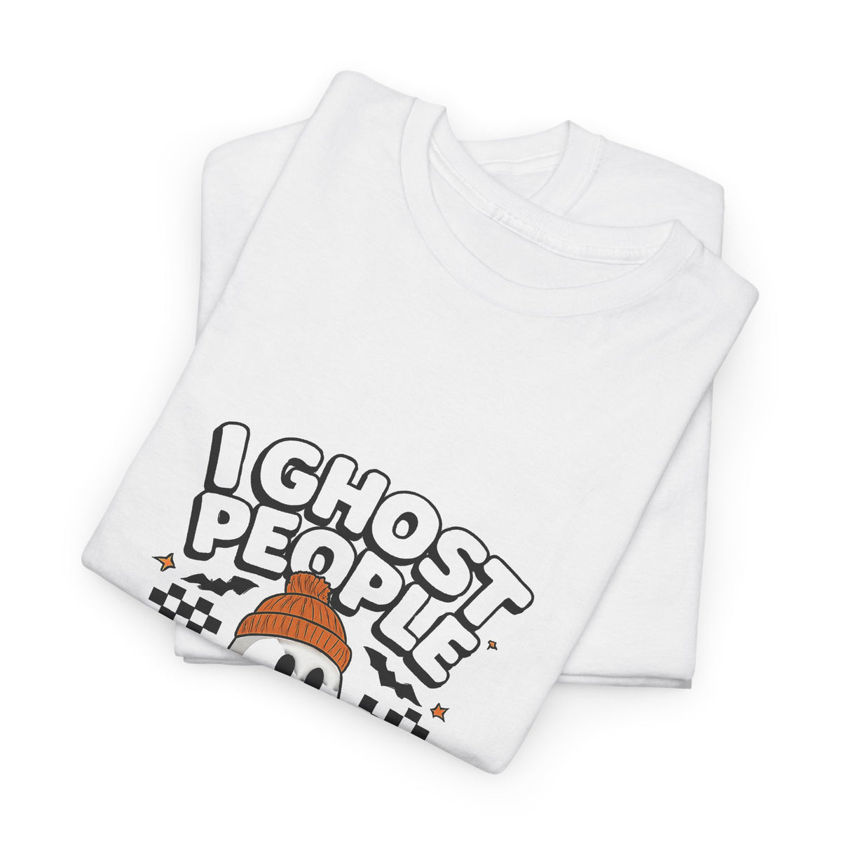 I Ghost People All Year Round T-Shirt — Cute Ghost Graphic Tee for Halloween & Everyday