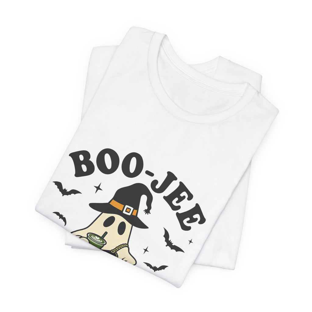 Boo-Jeē Matcha Ghost Tee — "Who Live Off Matcha" Halloween Shirt