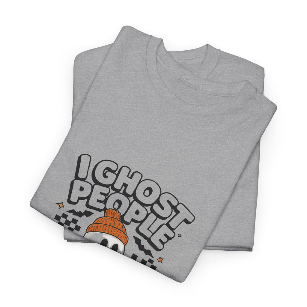I Ghost People All Year Round T-Shirt — Cute Ghost Graphic Tee for Halloween & Everyday