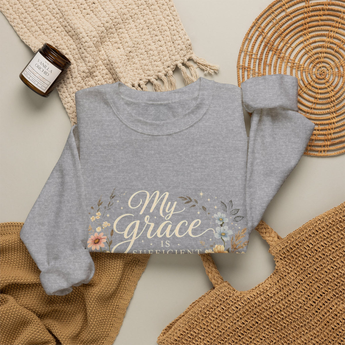 My Grace Is Sufficient For You Floral Crewneck Sweatshirt