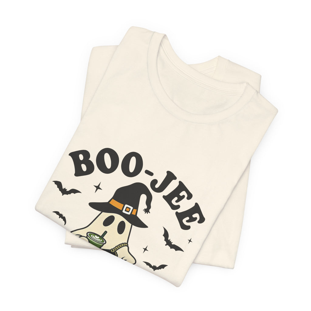 Boo-Jeē Matcha Ghost Tee — "Who Live Off Matcha" Halloween Shirt