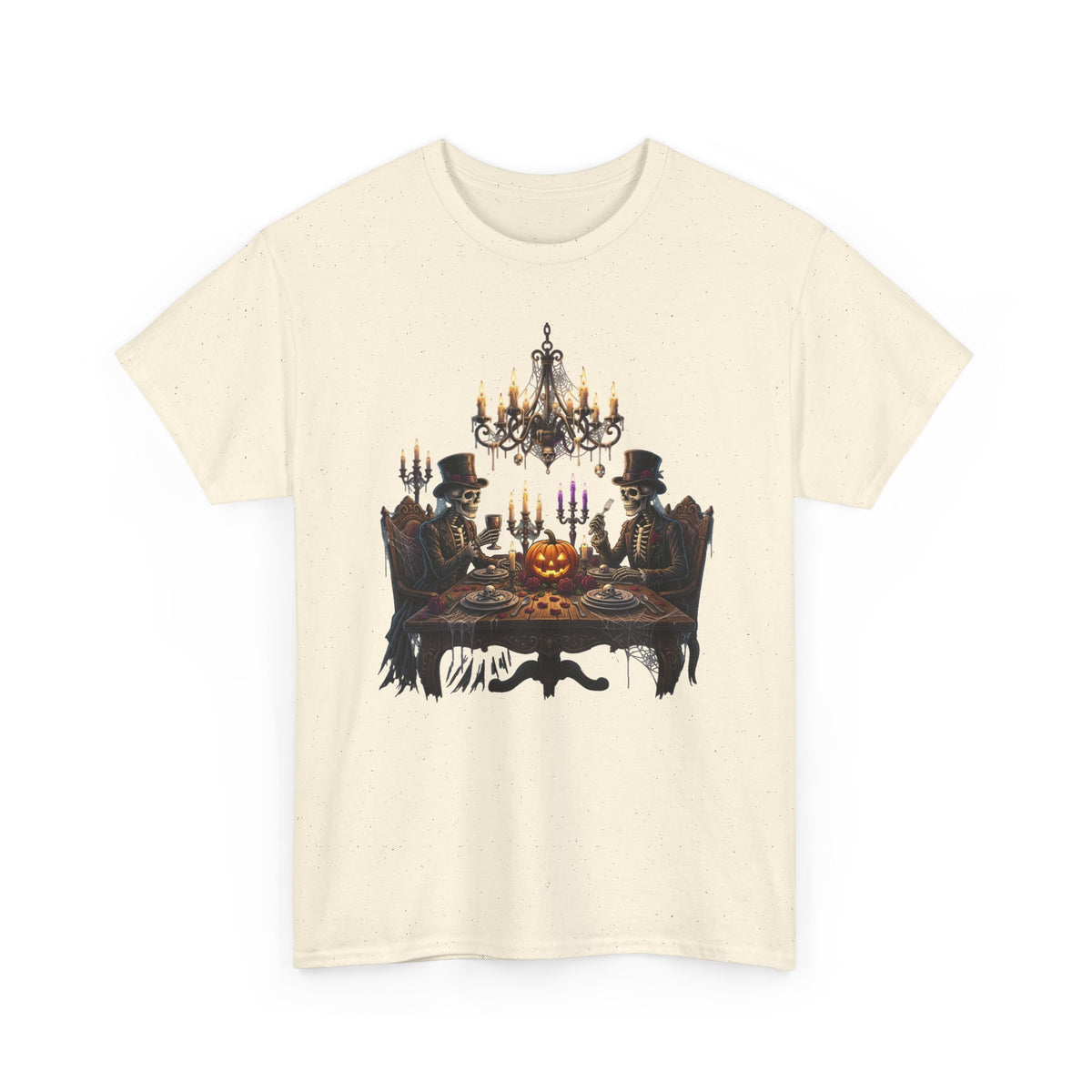 Halloween Gothic Dinner T‑Shirt — Spooky Candlelit Pumpkin Feast Tee