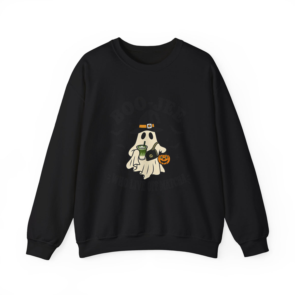 Sweatshirt — "Boo-Jeer" Matcha Ghost Halloween Crewneck