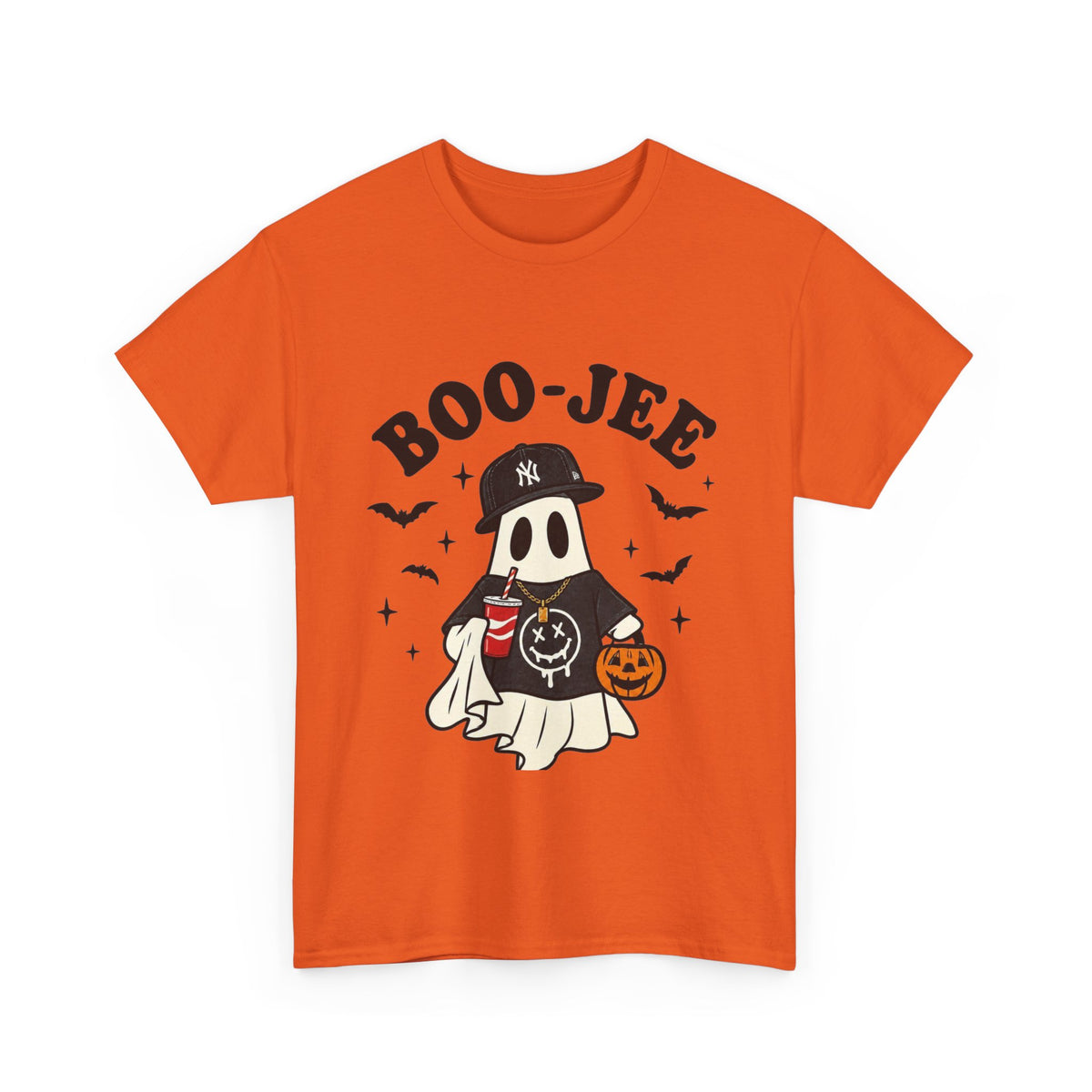 Ghost Trick Halloween Tee — “Boo- Jee” Cute Ghost Candy Bucket T‑Shirt