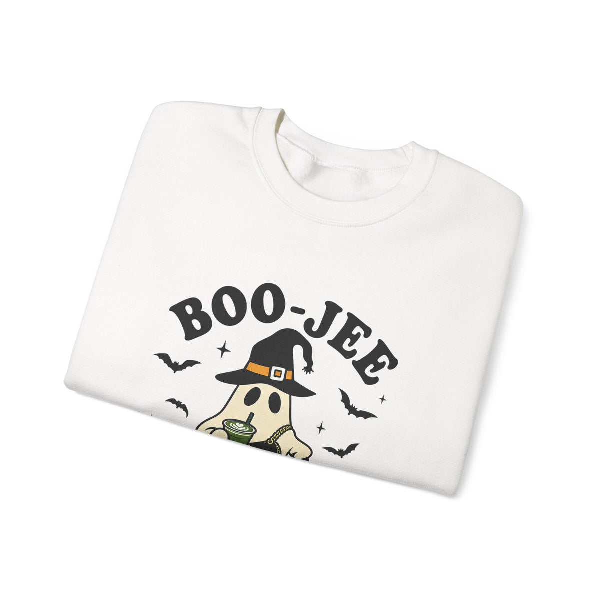 Sweatshirt — "Boo-Jeer" Matcha Ghost Halloween Crewneck