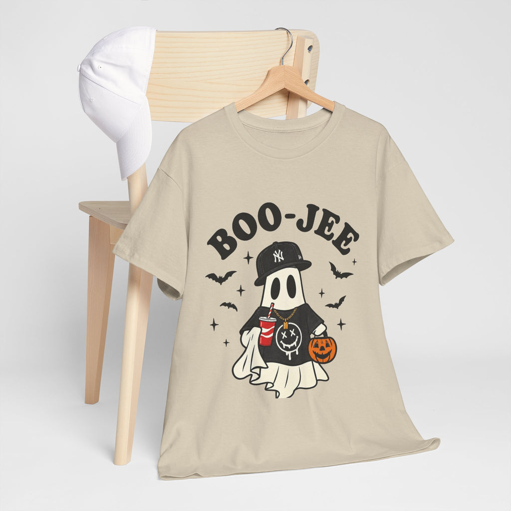 Ghost Trick Halloween Tee — “Boo- Jee” Cute Ghost Candy Bucket T‑Shirt