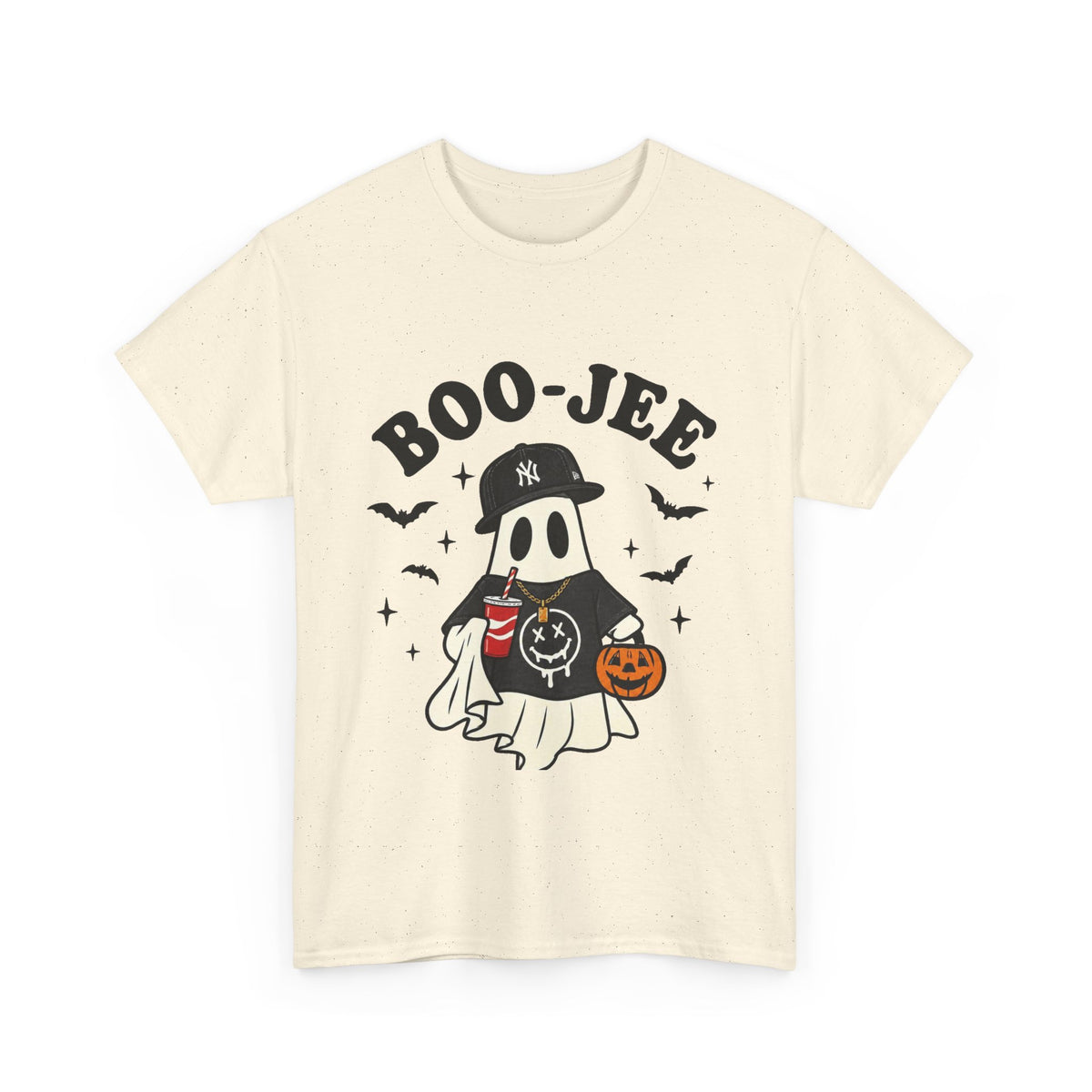 Ghost Trick Halloween Tee — “Boo- Jee” Cute Ghost Candy Bucket T‑Shirt