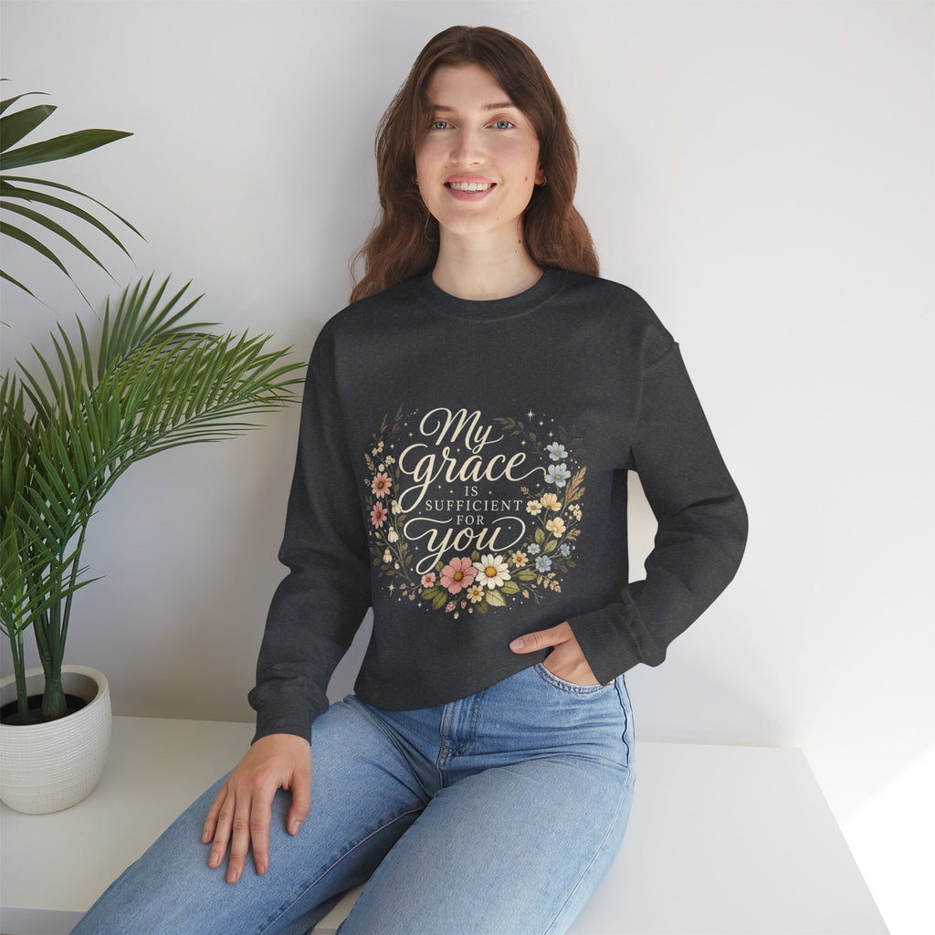 My Grace Is Sufficient For You Floral Crewneck Sweatshirt