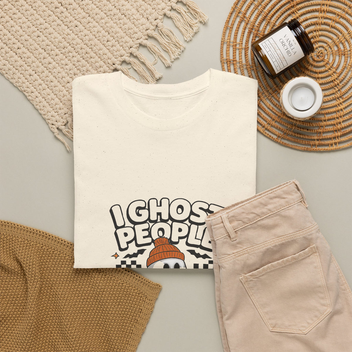 I Ghost People All Year Round T-Shirt — Cute Ghost Graphic Tee for Halloween & Everyday