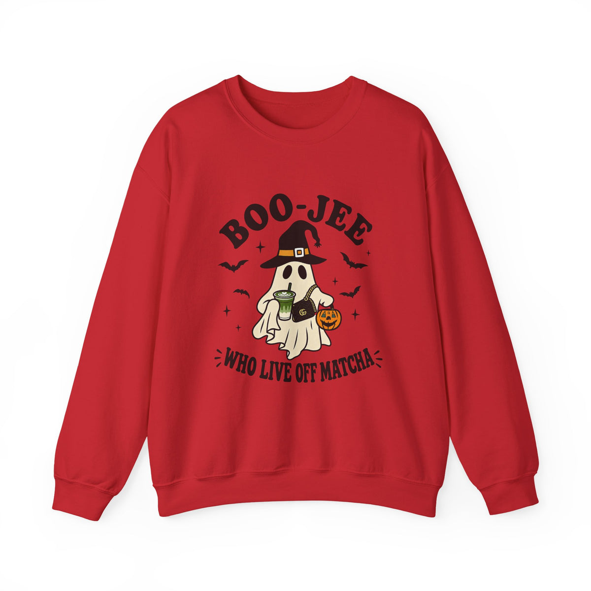Matcha Ghost Sweatshirt — “Boo-Jee Who Live Off Matcha” Halloween Pullover