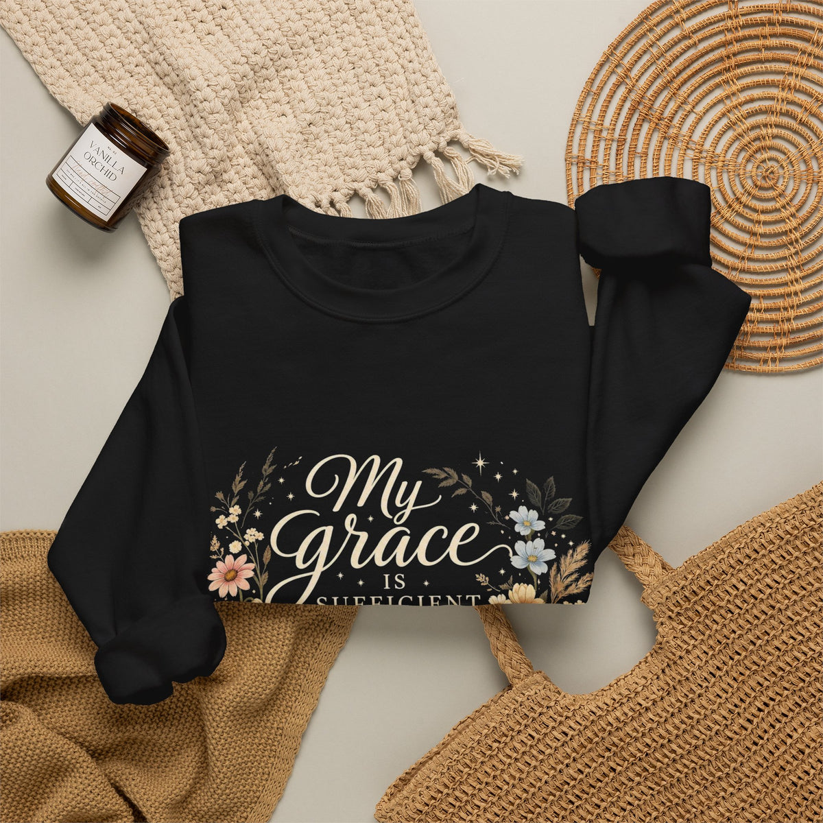 My Grace Is Sufficient For You Floral Crewneck Sweatshirt