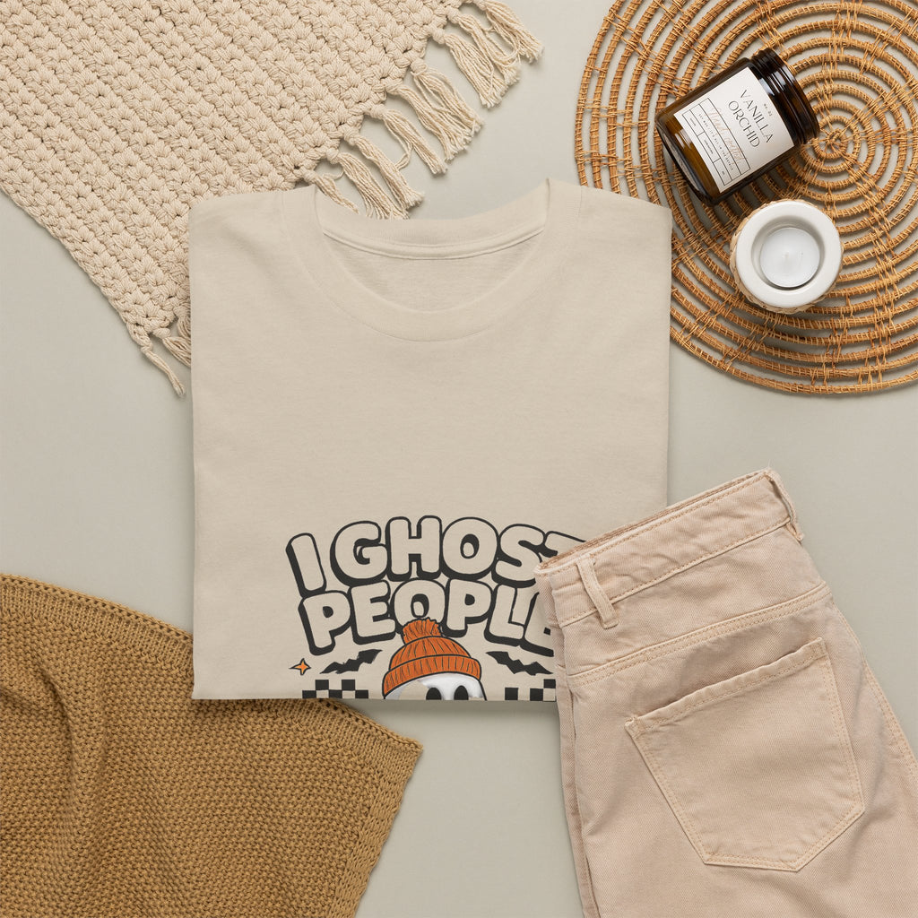 I Ghost People All Year Round T-Shirt — Cute Ghost Graphic Tee for Halloween & Everyday
