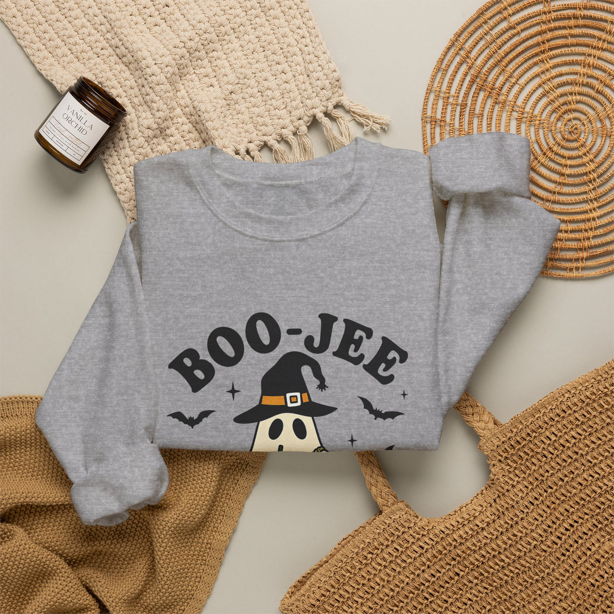 Sweatshirt — "Boo-Jeer" Matcha Ghost Halloween Crewneck