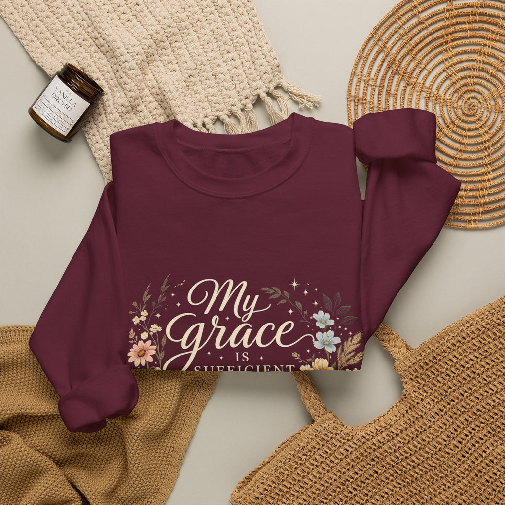 My Grace Is Sufficient For You Floral Crewneck Sweatshirt