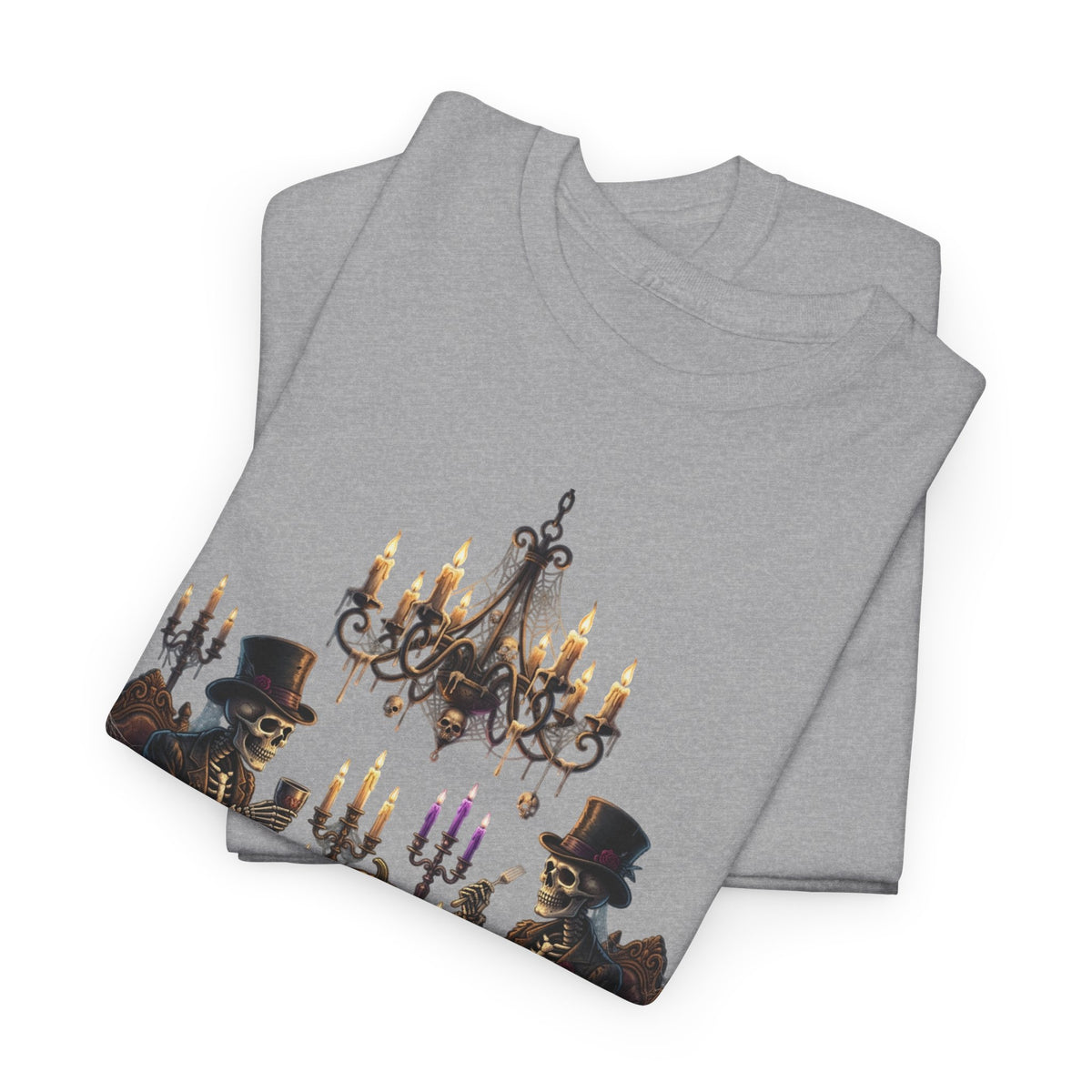 Halloween Gothic Dinner T‑Shirt — Spooky Candlelit Pumpkin Feast Tee